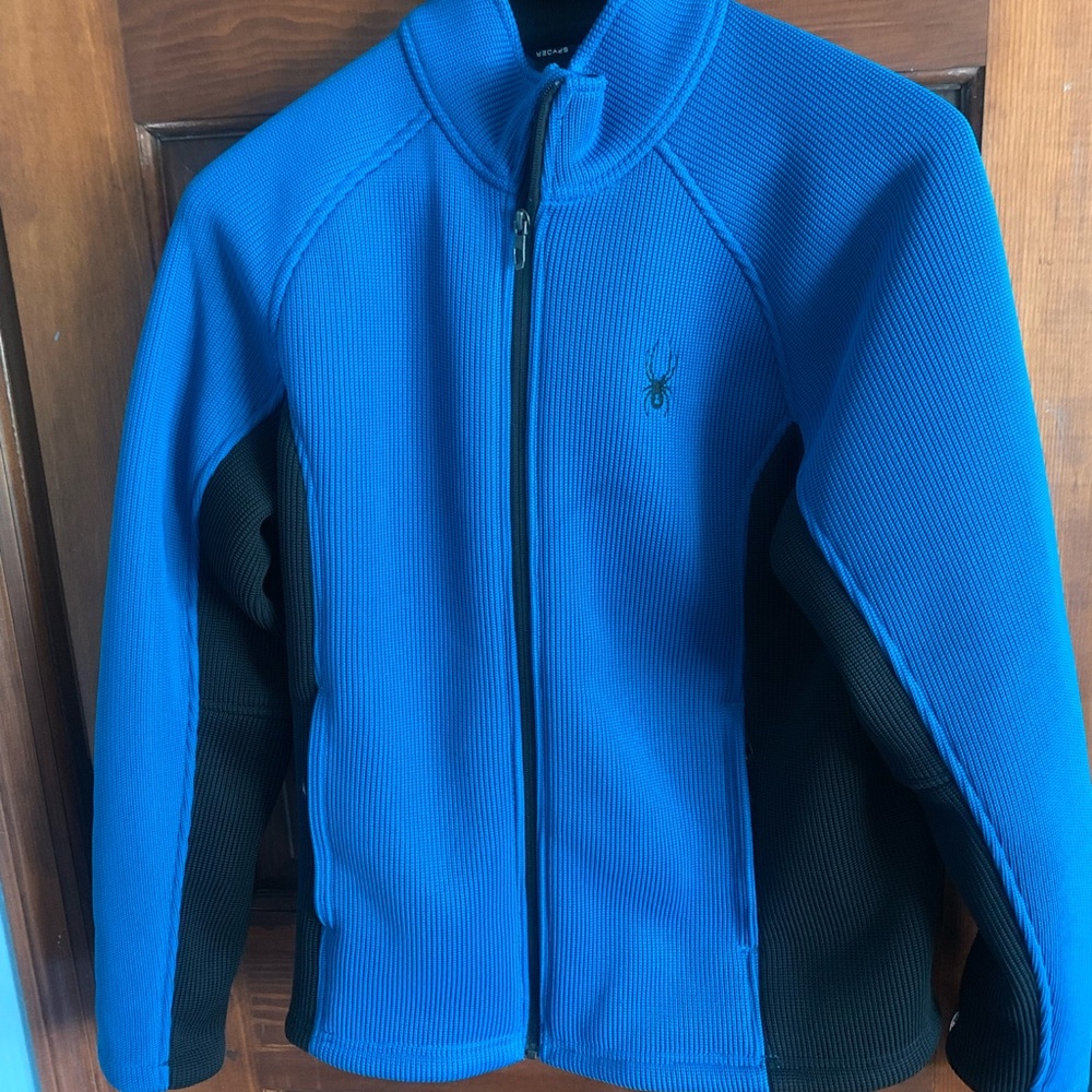 Spyder Men's Fleece Lined Full Zip Jacket, Size: M, teal/black